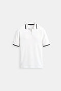 Classic Poloshirt with Zip and Contrastdetails