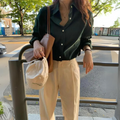 Satin-Style Womand’s blouse with Button Closure – Elegant, Flowing & Timeless
