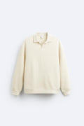 Beige Pullover with Polo Collar – Casual Style with Elegance