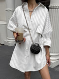 Oversized Striped Shirt Dress
