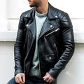 Coen™ Men's Sherpa Lined Leather Bikerjack
