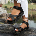 Grace | Women's Flat Sandals with Cross-Strap Design - Cushioned Vegan Leather