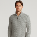 Laurent the Vries | Luxe Men's Half-Zip Sweater with High Kraag