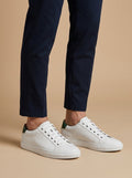 Men's White Sneakers with Contrast Heel – Minimal