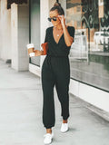 Black | Short-Sleeve Jumpsuit