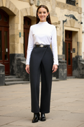 Elena | Elegant High Waist Pants with Wikkeldetail