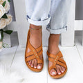 Stephanie | Women's Sandals - Flat Orthopedic Design with Padded Cross Straps