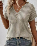 ROSINA I KNITTED blouse with V-Neck