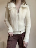 Aileen™ Getailleerd Cardigan with Bontkraag