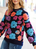 Christina™ Women Sweater with Bloemenprint