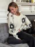 Britt™ Knitted Womand'sSweater with Bloemandmotief