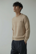 Mand's Knitted Pullover – Slim-Fit Sweater of Breathable Katoandmix
